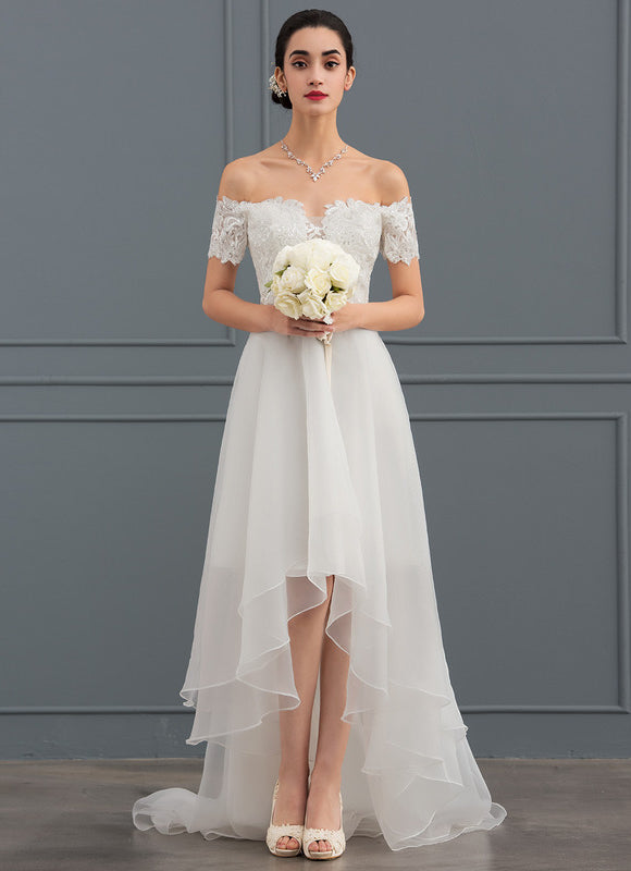 Robe Asymétrique Organza Étoilée - gallery 3