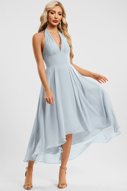 Robe Asymétrique Fluide Vert Pâle