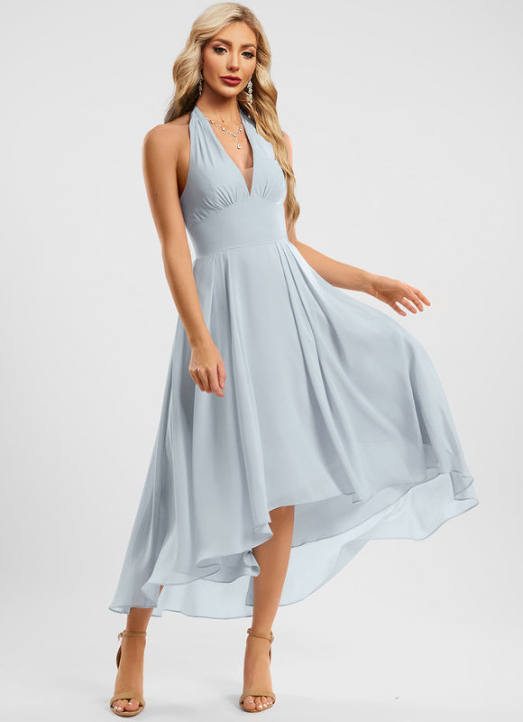 Robe Asymétrique Fluide Vert Pâle