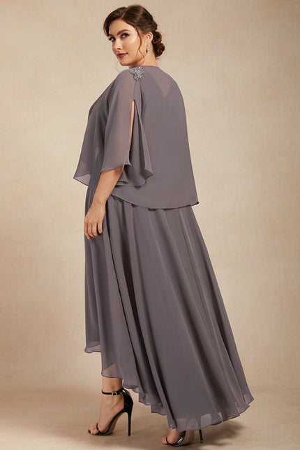 Robe Asymétrique Fluide Argentée - gallery 9