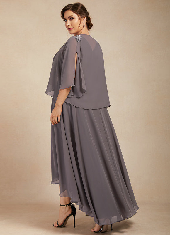 Robe Asymétrique Fluide Argentée - gallery 9