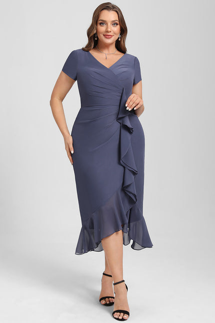 Robe Asymétrique Fluide Grisâtre - gallery 9