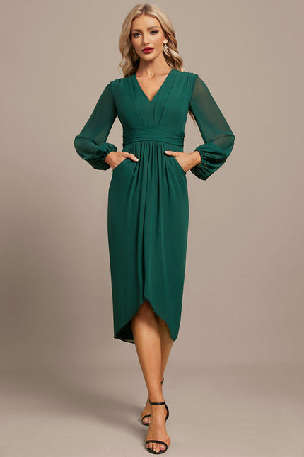Robe Asymétrique Vert Émeraude Élégante - gallery 2