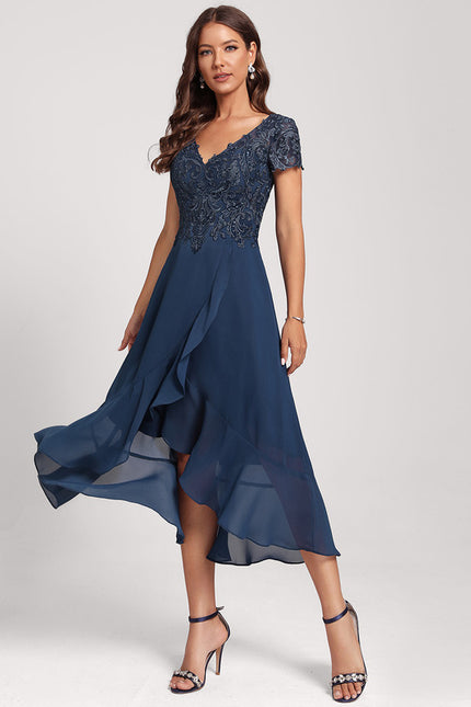 Robe Asymétrique Fluide Dentelle