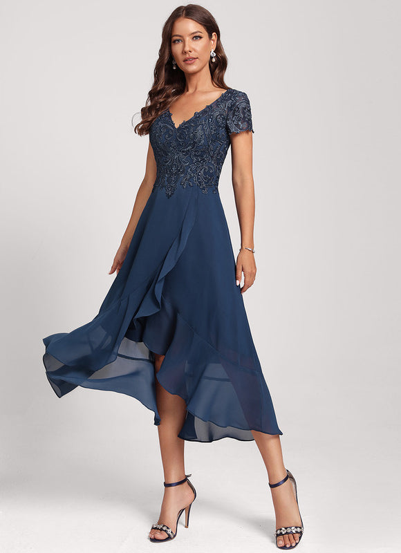 Robe Asymétrique Fluide Dentelle