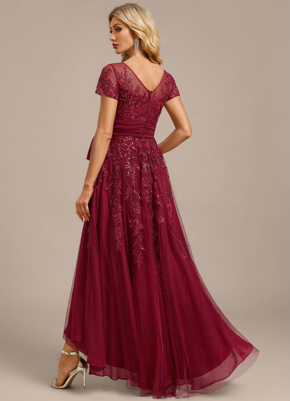 Robe Asymétrique Soirée Bordeaux Élégante - gallery 6