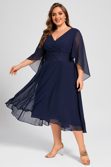 Robe Asymétrique Fluide Marine Élégante - gallery 8